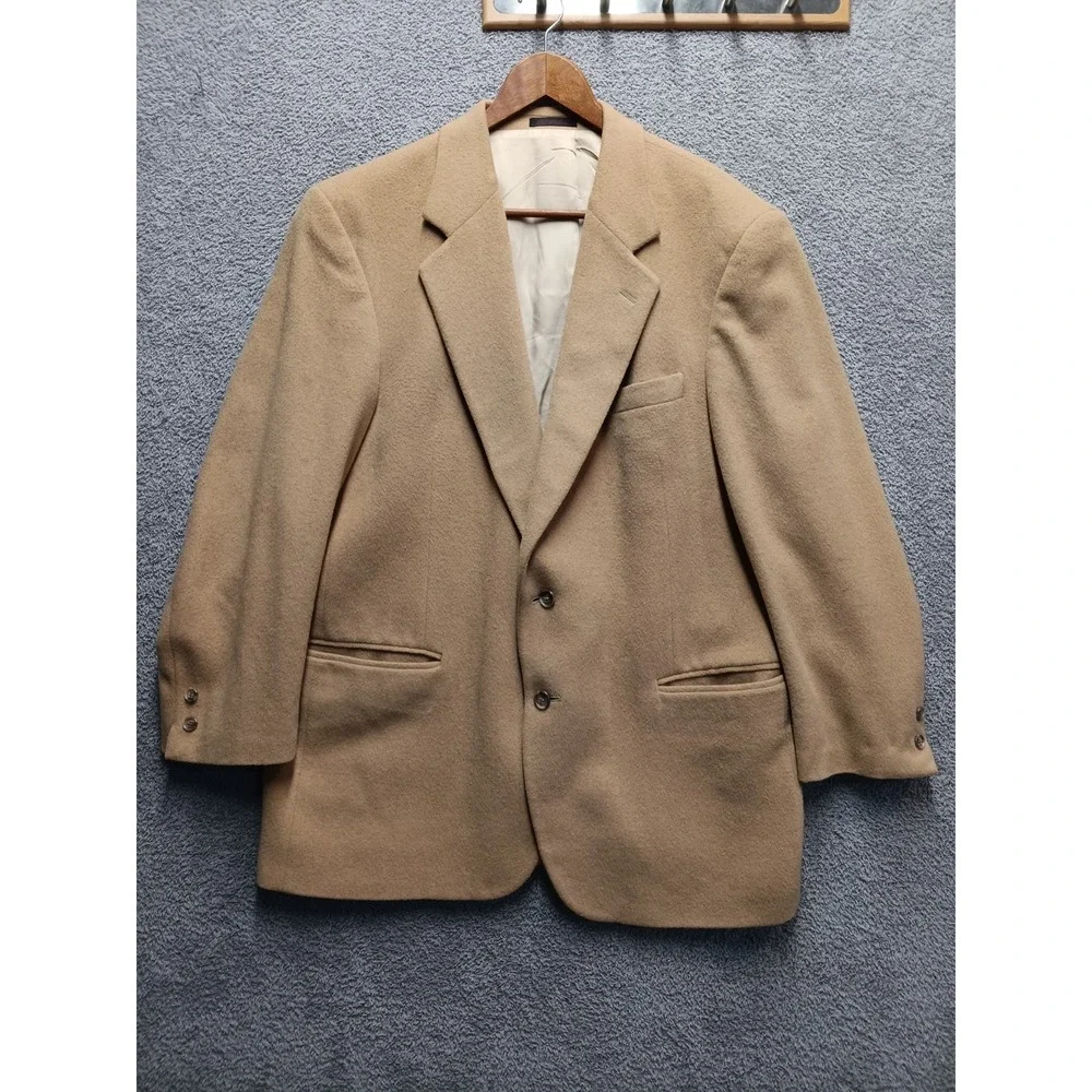 English Manor Men's Wool Blazer Sport Coat Tan Brown 42R‎ Classic Tailored